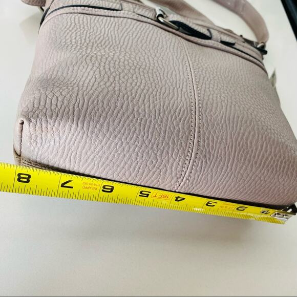 NEW STYLE & CO Beige Tan Vegan Faux Pebble Leather Crossbody Buckle Bag Purse - Picture 4 of 12